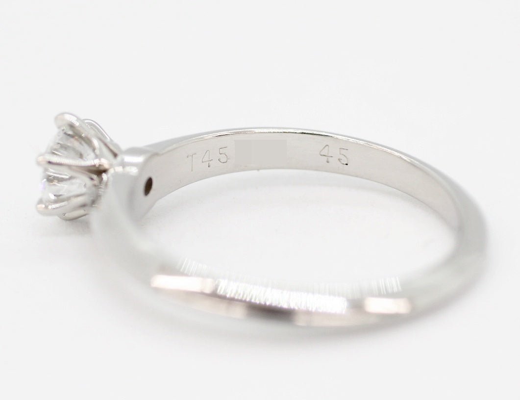 TIFFANY(ティファニー) Pt950 ダイヤモンド ソリティアリング 立て爪 指輪 0.45ct/VS1/E/VG - 安心保証・業界最安値の販売 福助