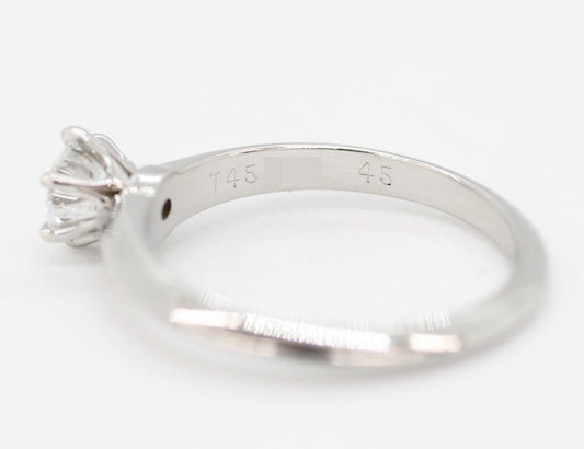 TIFFANY(ティファニー) Pt950 ダイヤモンド ソリティアリング 立て爪 指輪 0.45ct/VS1/E/VG - 安心保証・業界最安値の販売 福助