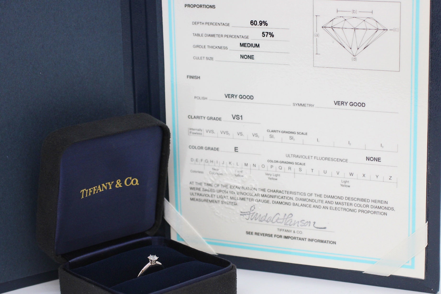 TIFFANY(ティファニー) Pt950 ダイヤモンド ソリティアリング 立て爪 指輪 0.45ct/VS1/E/VG - 安心保証・業界最安値の販売 福助