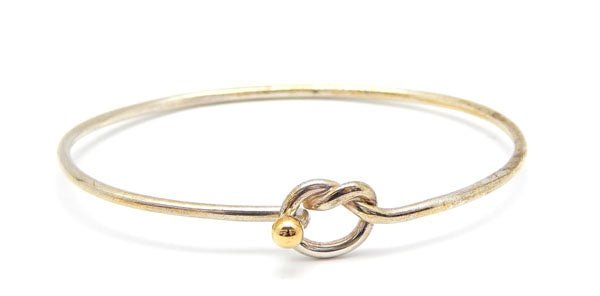 (ティファニー)TIFFANY&Co. コンビ フック&アイ バングル ラブノット　シルバー925/K18イエローゴールド レディース - 安心保証・業界最安値の販売 福助