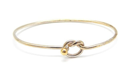 (ティファニー)TIFFANY&Co. コンビ フック&アイ バングル ラブノット　シルバー925/K18イエローゴールド レディース - 安心保証・業界最安値の販売 福助