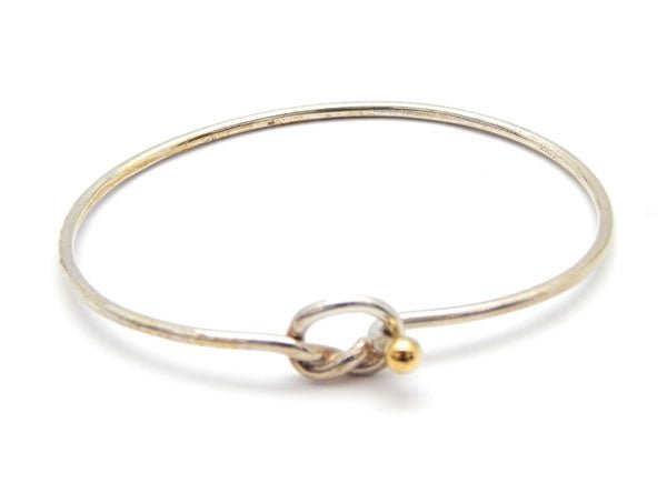 (ティファニー)TIFFANY&Co. コンビ フック&アイ バングル ラブノット　シルバー925/K18イエローゴールド レディース - 安心保証・業界最安値の販売 福助