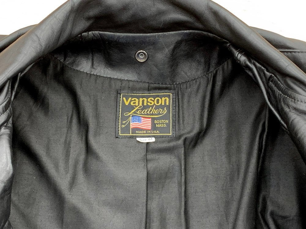 VANSON バンソン レザー ライダースジャケット ダブル 44サイズ ブラック USED品 - 安心保証・業界最安値の販売 福助