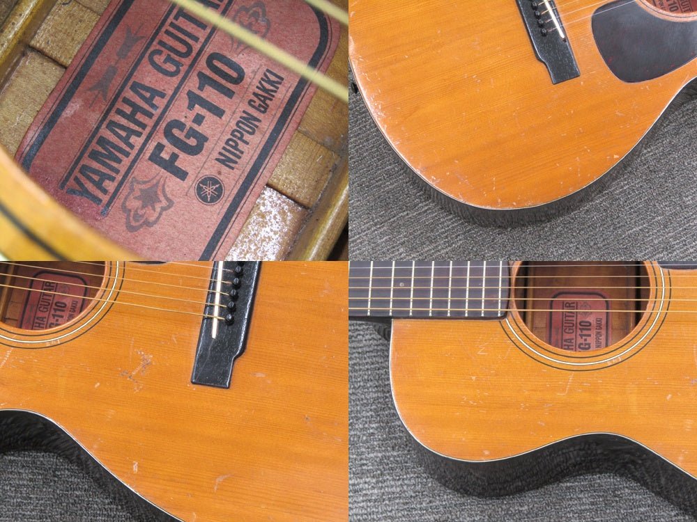 YAMAHA ヤマハ FG-110 アコースティックギター 赤ラベル 本体のみ - 電動工具・楽器・ブランド・住設家電も総合リユース｜リサイクルショップ福助